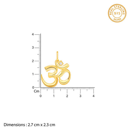 Golden Classic Om Pendant With Box Chain For Him