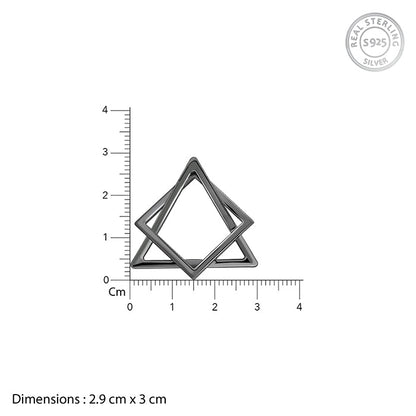 Black Rhodium Hexagram Pendant With Box Chain For Him