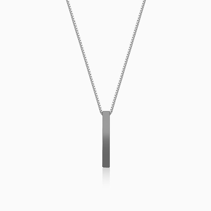 Black Rhodium Sympa Pendant With Box Chain For Him