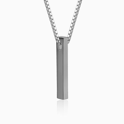 Black Rhodium Sympa Pendant With Box Chain For Him