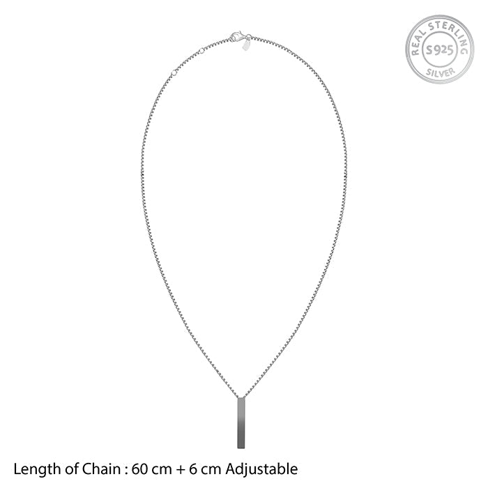 Black Rhodium Sympa Pendant With Box Chain For Him