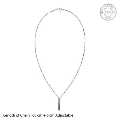 Black Rhodium Sympa Pendant With Box Chain For Him