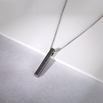 Black Rhodium Sympa Pendant With Box Chain For Him