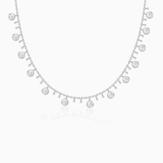 Silver Zirconia Charm Necklace