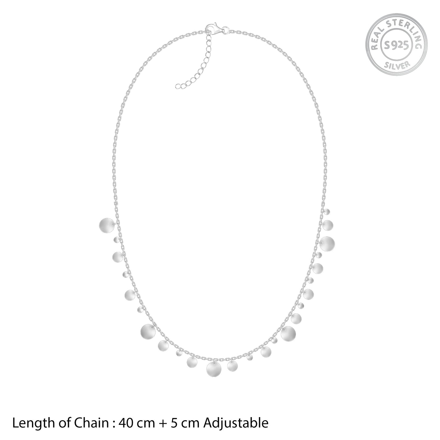 Silver Circular Charm Necklace