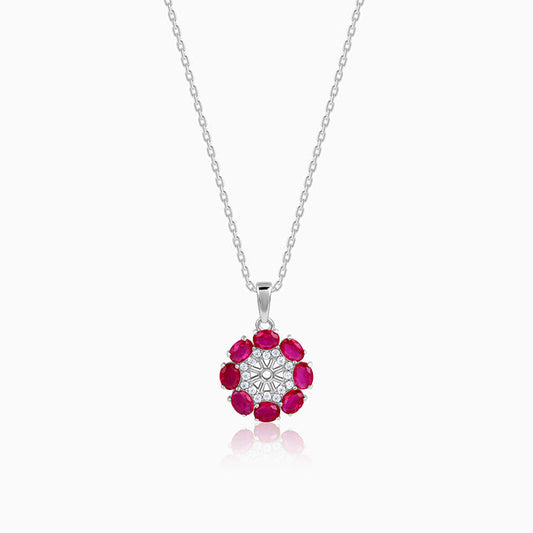 Silver Stunning Floret Pendant With Link Chain