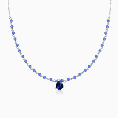 Silver Blue Glint Necklace