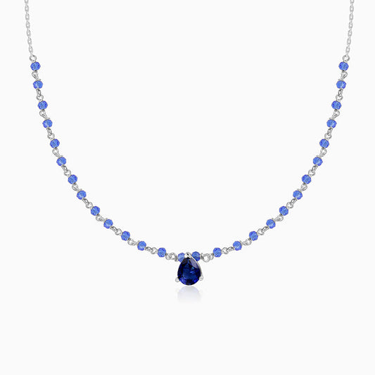 Silver Blue Glint Necklace