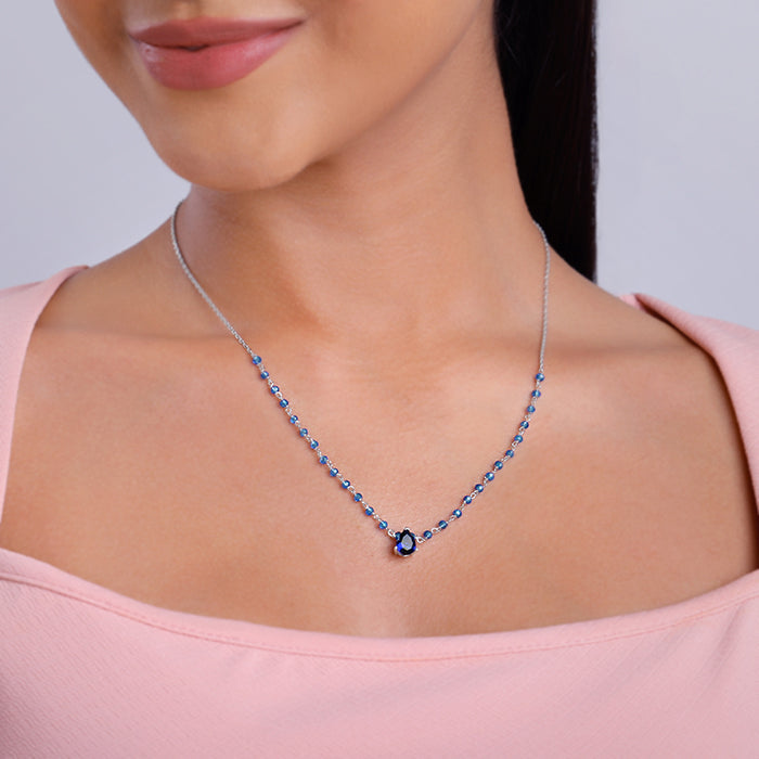 Silver Blue Glint Necklace