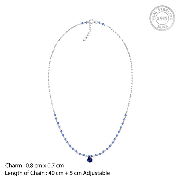 Silver Blue Glint Necklace