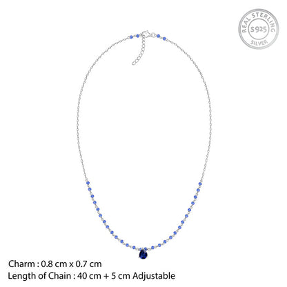 Silver Blue Glint Necklace
