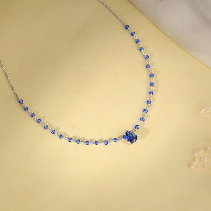 Silver Blue Glint Necklace
