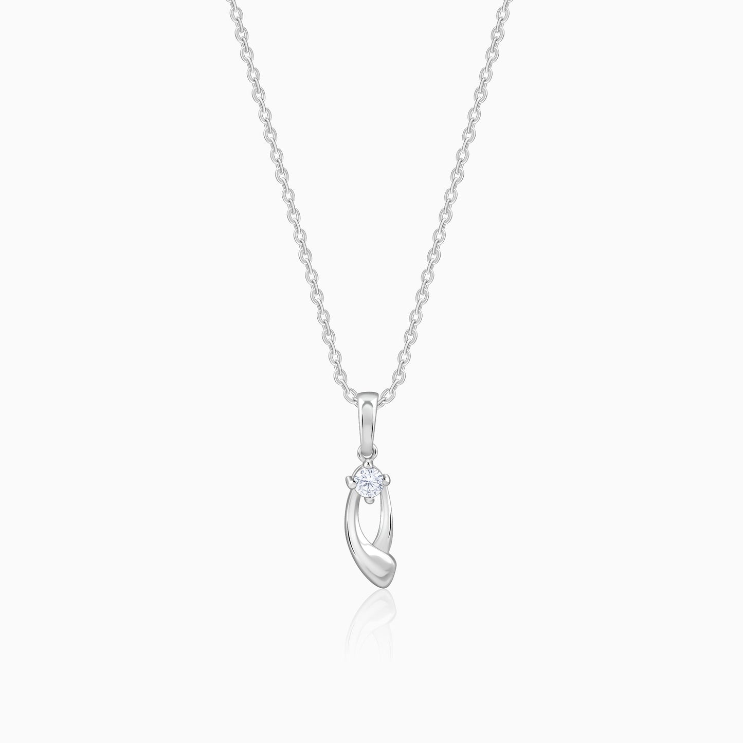 Silver Classy Beauty Pendant With Link Chain