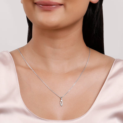 Silver Classy Beauty Pendant With Link Chain