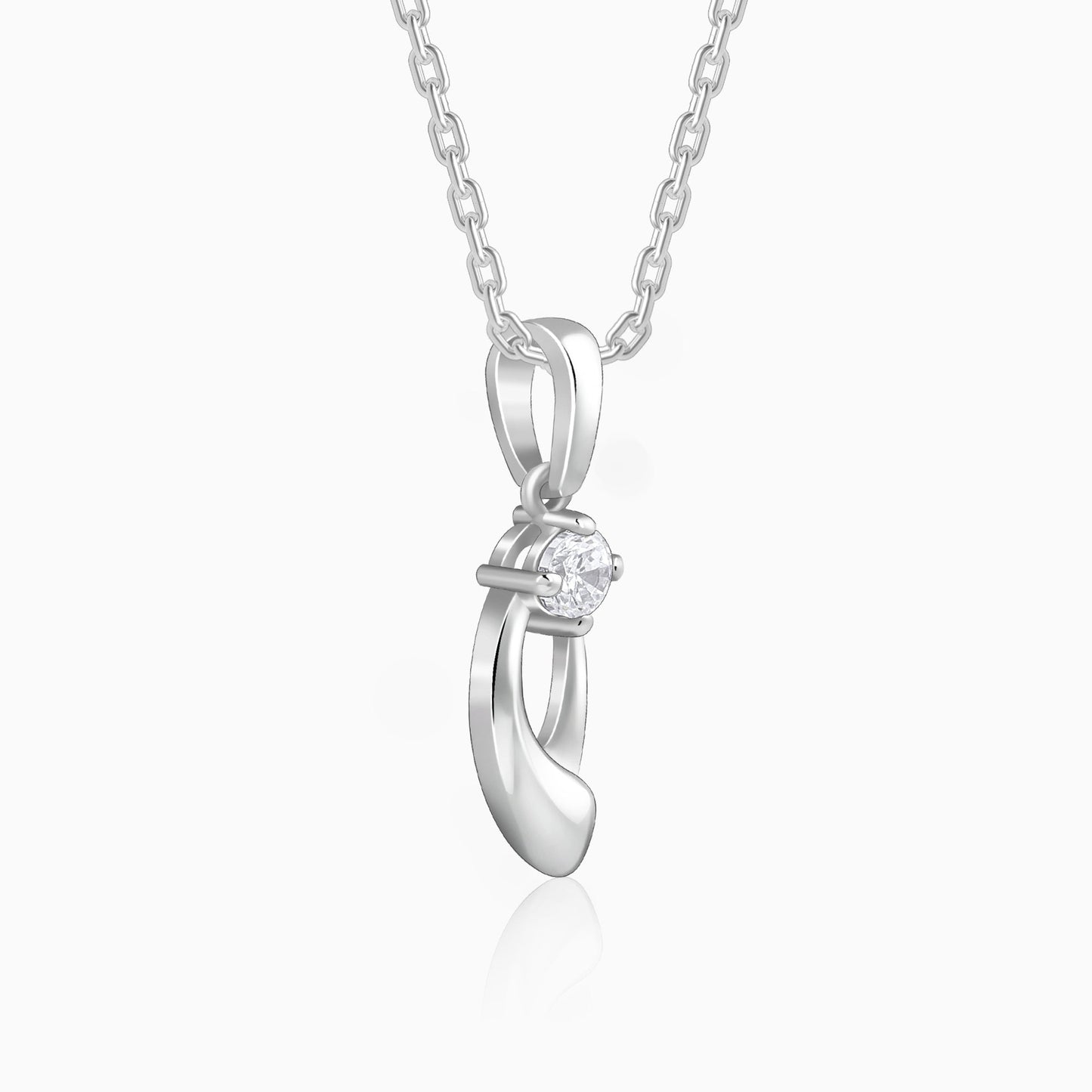 Silver Classy Beauty Pendant With Link Chain