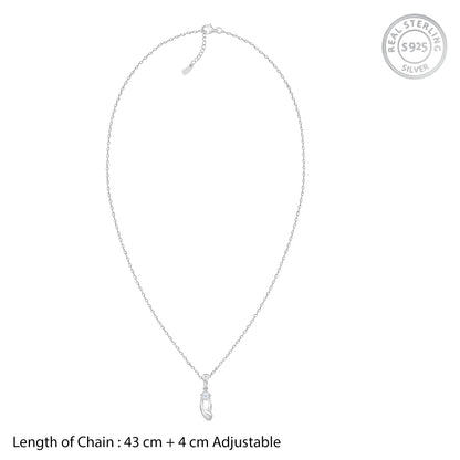 Silver Classy Beauty Pendant With Link Chain