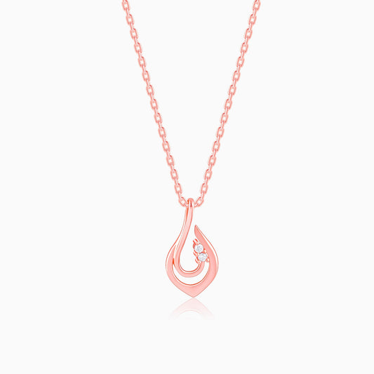 Rose Gold Cute Drop Pendant With Link Chain