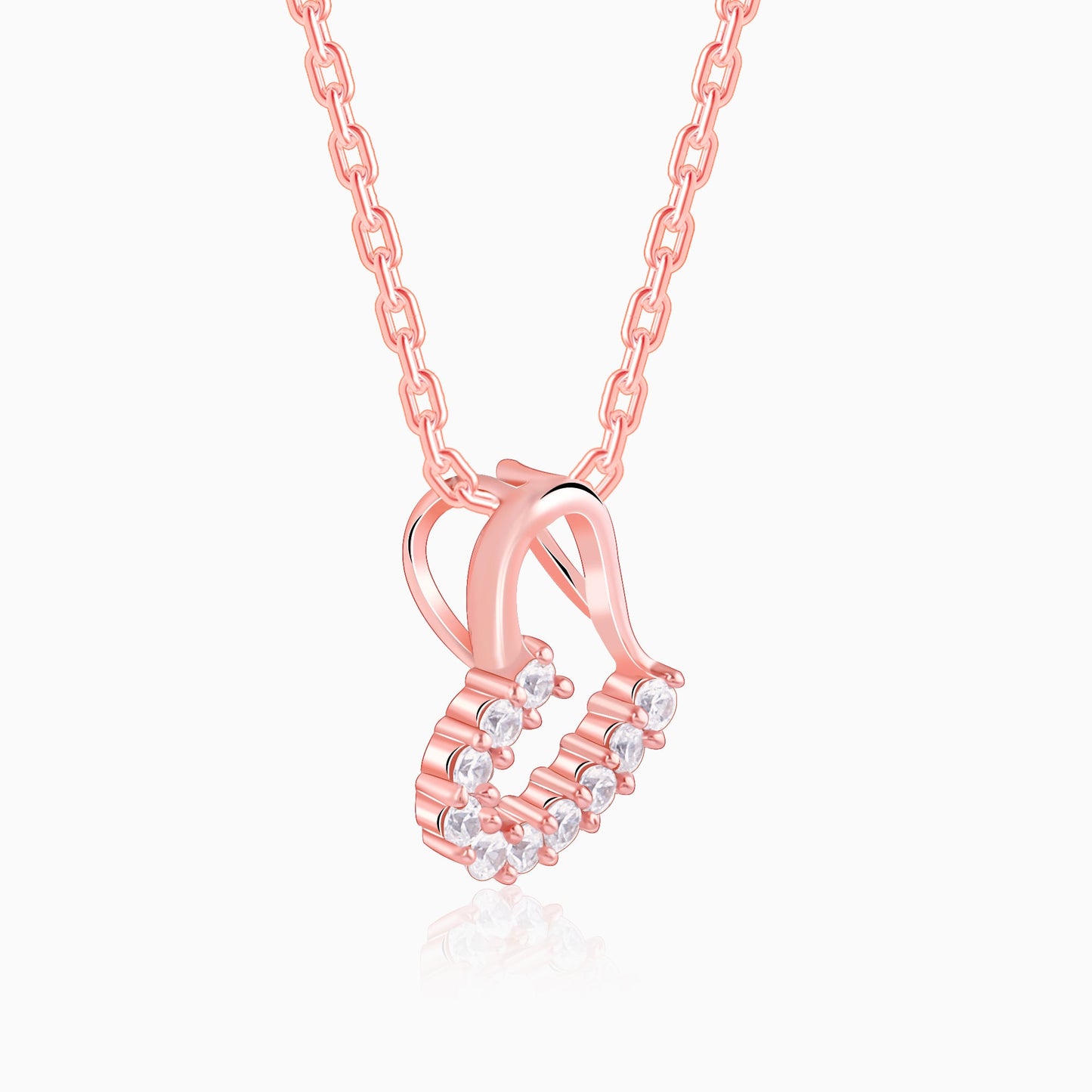 Rose Gold Loved You Pendant With Link Chain