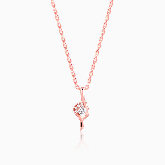 Rose Gold Cute Swirl Pendant With Link Chain