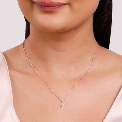 Rose Gold Cute Swirl Pendant With Link Chain