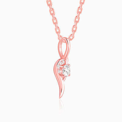 Rose Gold Cute Swirl Pendant With Link Chain
