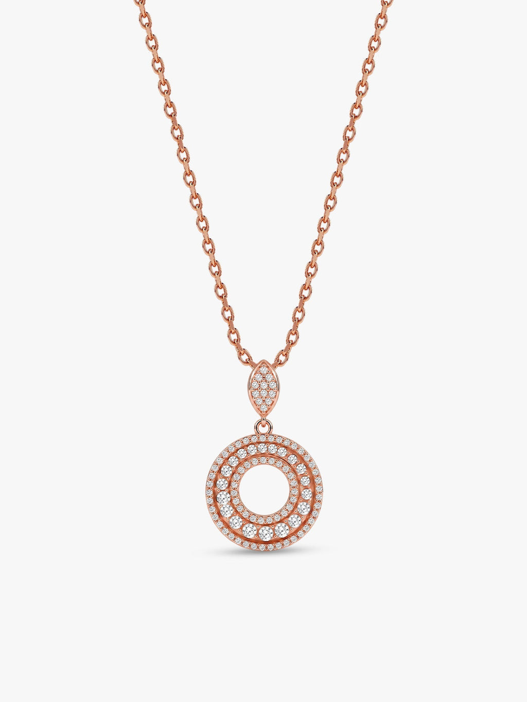 Rose Gold Classic Pendant With Link Chain