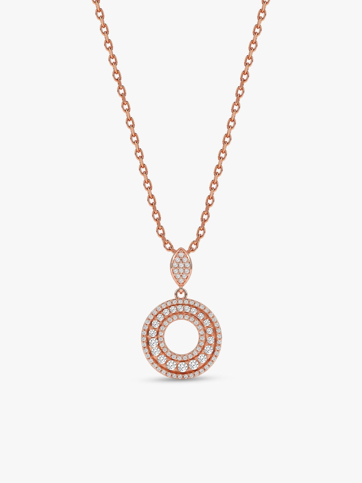 Rose Gold Classic Pendant With Link Chain
