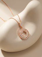 Rose Gold Classic Pendant With Link Chain