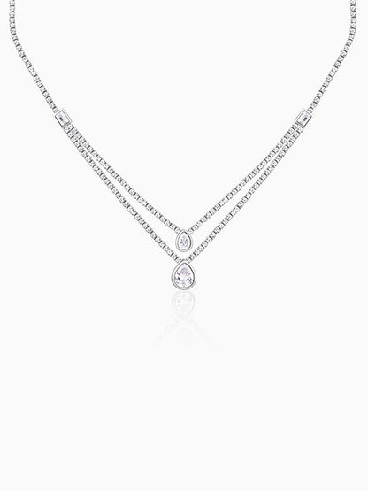 Silver Layered Drop necklace