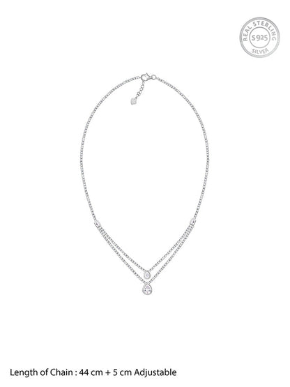 Silver Layered Drop necklace