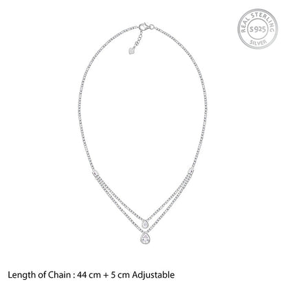 Anushka Sharma Silver Layered Drop necklace