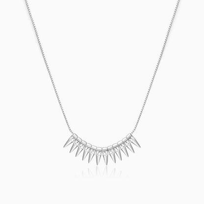 Silver Studded Spikes Necklace