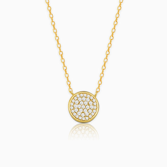 Golden Studded Disk Necklace