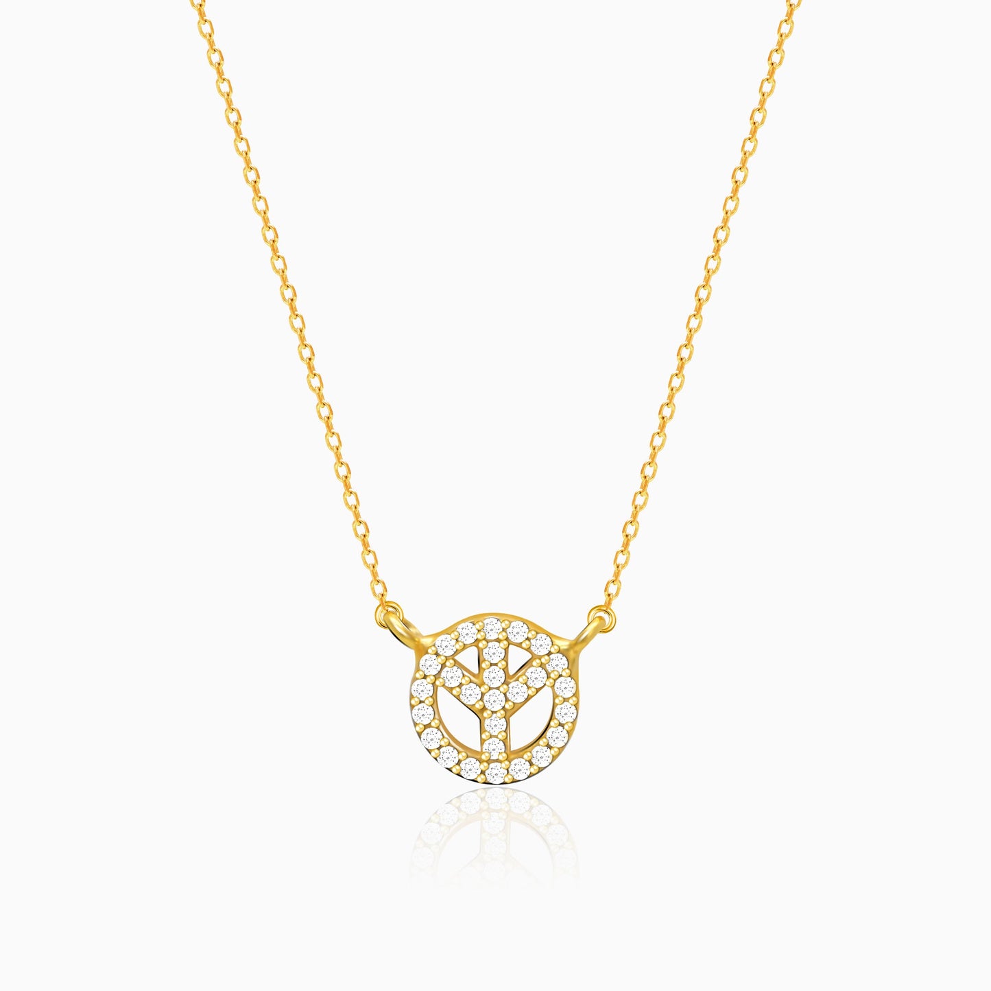 Golden Studded Peace Necklace