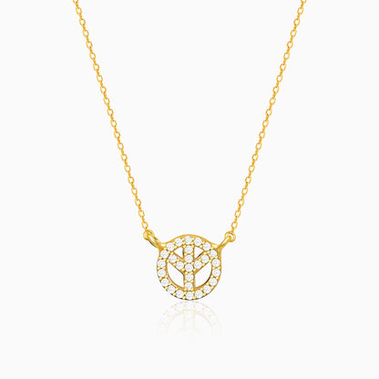 Golden Studded Peace Necklace