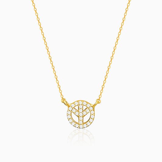 Golden Studded Peace Necklace