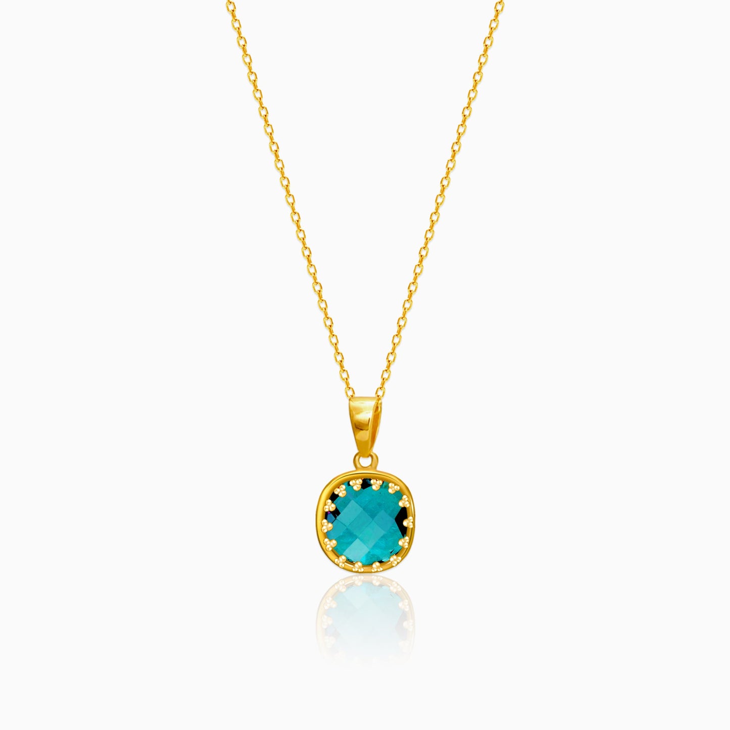Golden Teal Chalcedony Pendant