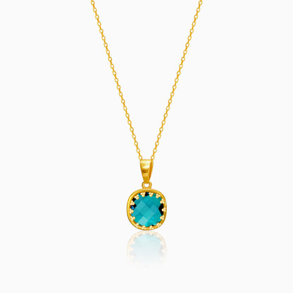 Golden Teal Chalcedony Pendant