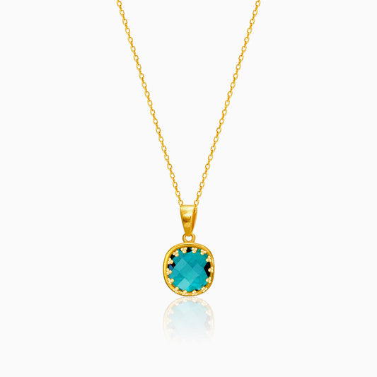 Golden Teal Chalcedony Pendant