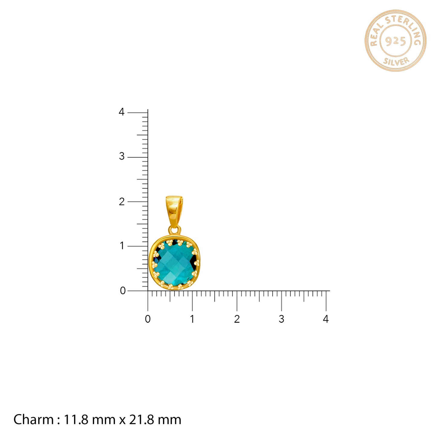 Golden Teal Chalcedony Pendant