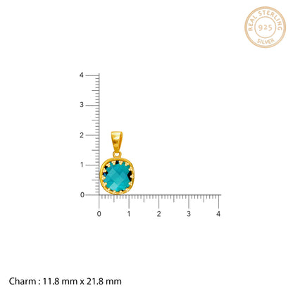 Golden Teal Chalcedony Pendant
