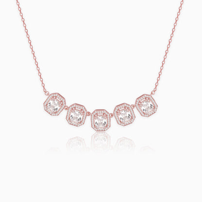Rose Gold Baguette Bunch Necklace