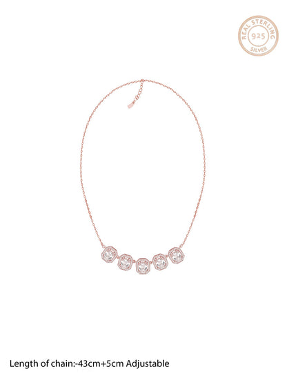 Rose Gold Baguette Bunch Necklace