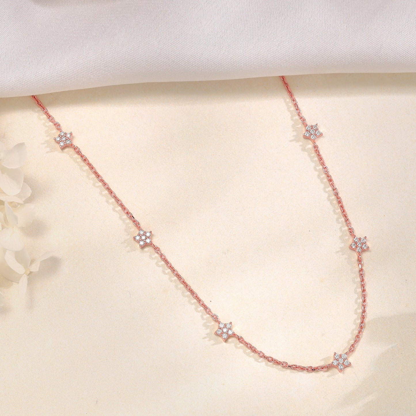 Rose Gold Star Constellation Necklace