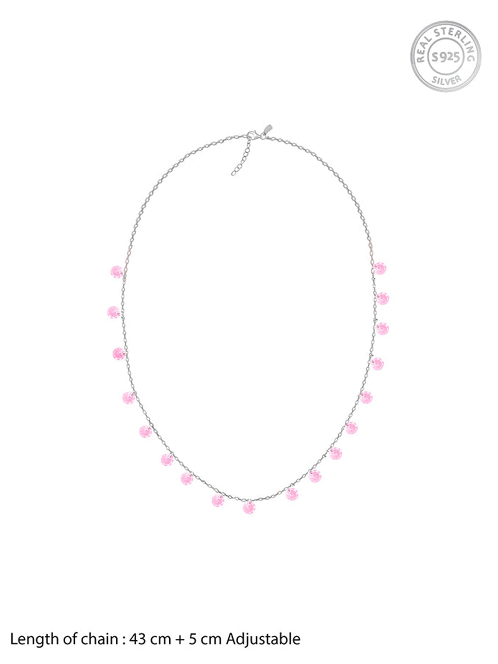 Silver Baby Pink Fantasy Necklace