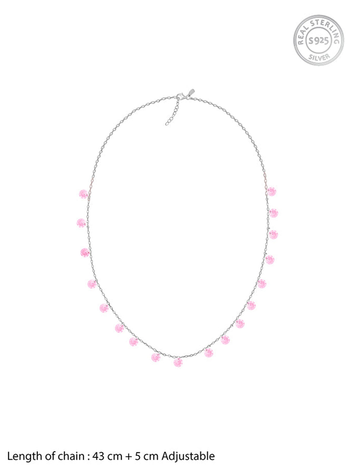 Silver Baby Pink Fantasy Necklace