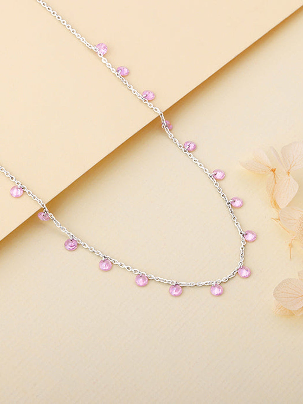Silver Baby Pink Fantasy Necklace