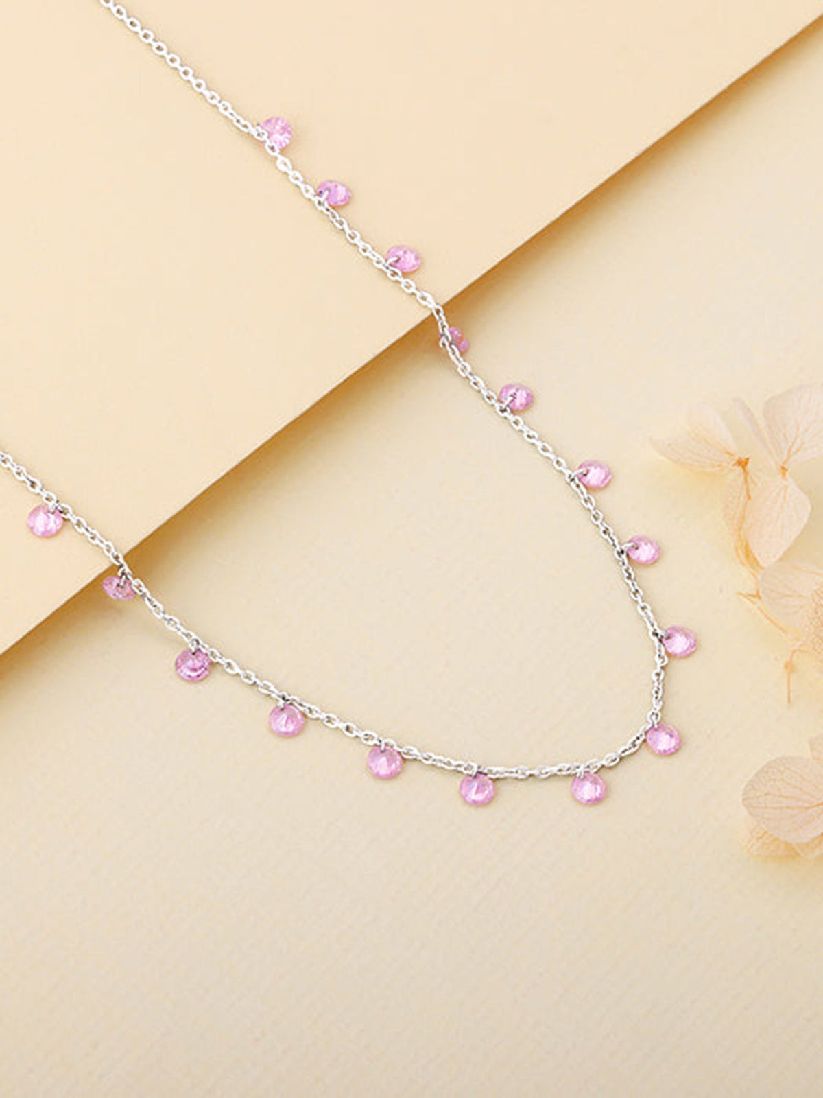 Silver Baby Pink Fantasy Necklace