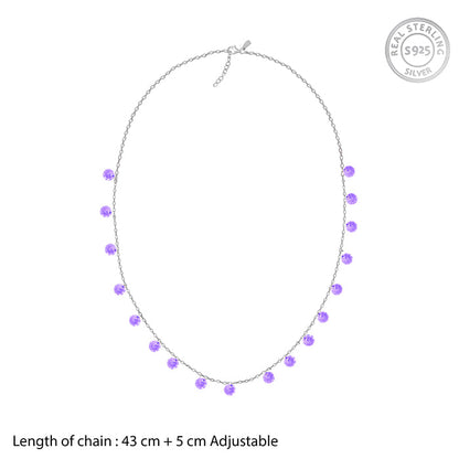 Silver Purple Fantasy Necklace