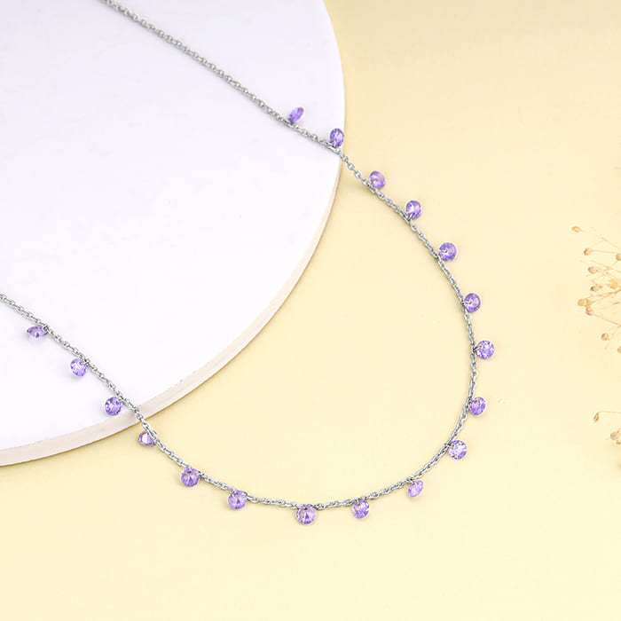 Silver Purple Fantasy Necklace